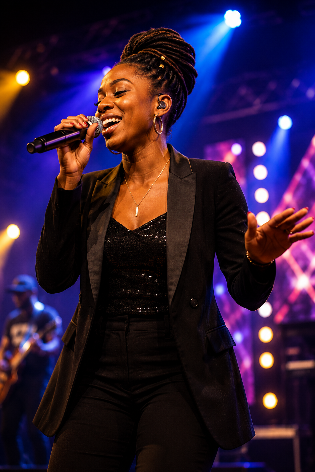 Artiste qui chante sur scène