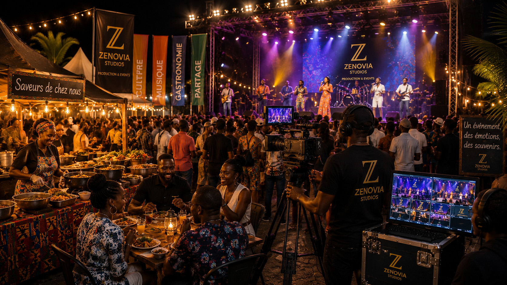 Festival culturel et gastronomique animé
